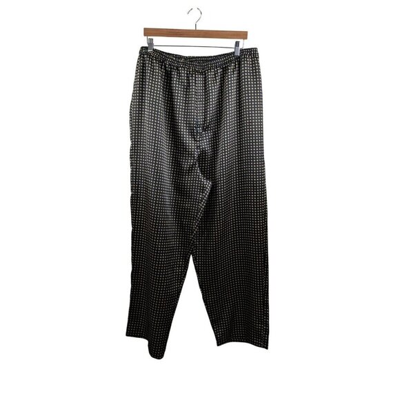 Robert Louis XXL Silk Blend Black & Gold Geometric Pattern Elastic Waist Pants - Picture 2 of 6